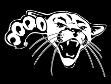 Cougar head white on black