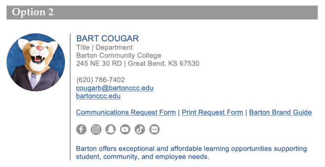 Email signature option 2