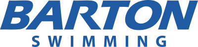 Swimming wordmark blue