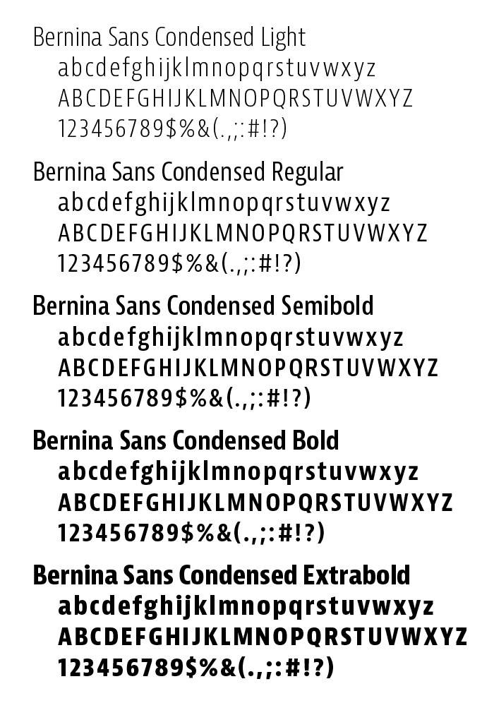 Bernina Sans sample