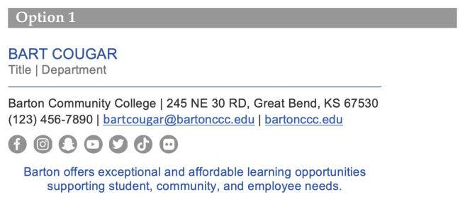 Email signature option 1