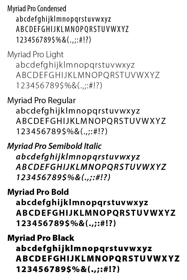 Myriad Pro sample