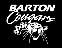 Mascot logo vertical white shown on black