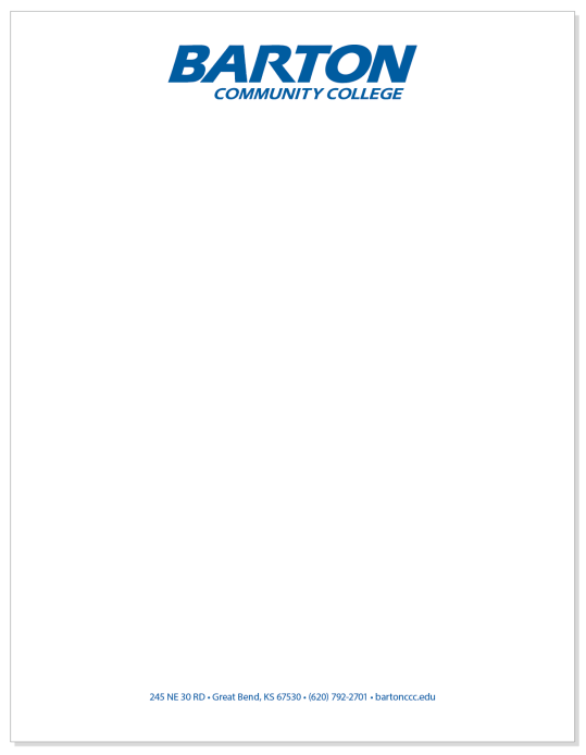Barton County Campus letterhead