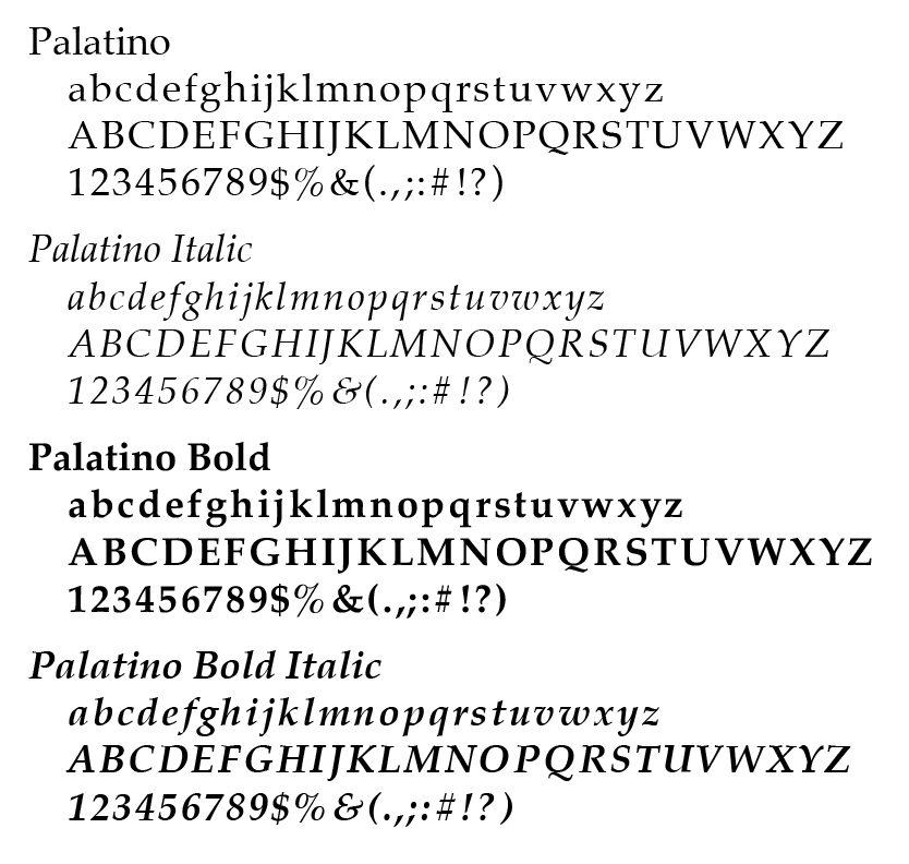Palatino sample