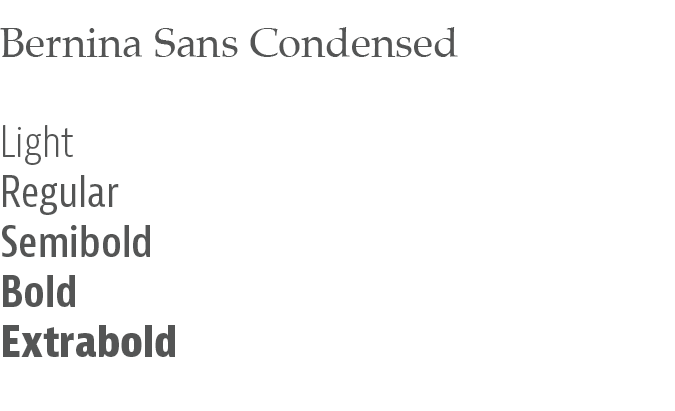 Bernina Sans font list